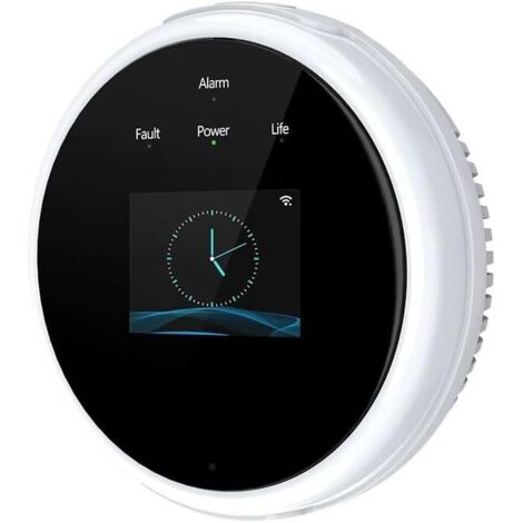 Sensore di allarme per gas naturale per Tuya, rilevatore di perdite di gas con display digitale LCD WiFi intelligente, allarme sonoro e luminoso.