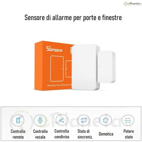 Sensore di allarme sicurezza per porte finestre wireless senza fili funziona con Alexa Google Home SONOFF SNZB-04