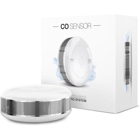 Sensore di Monossido di Carbonio Fibaro FGCD-001 Z-Wave Plus, Senza Fili, Montaggio a Superficie, 85 dB, Colore Argento e Bianco, Conforme a Normative EU 2014/53/EU RoHS 2011/65/EU, EN 50291-1:2010