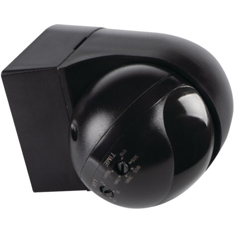 Sensore di movimento PIR murale – Mini, IP44, Nero, 6,5 m