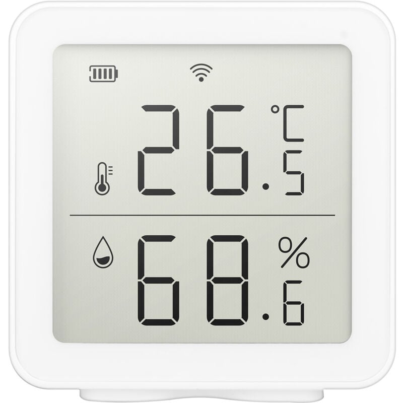 Image of Sensore di temperatura e umidità WiFi Tuya Il sensore di temperatura e umidità interna collegato è compatibile con Alexa, ma non supporta Google Home