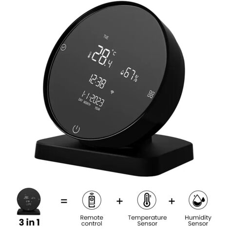 Sensore intelligente Wi-Fi per temperatura e umidità con telecomando a infrarossi per il monitoraggio remoto di temperatura e umidità.