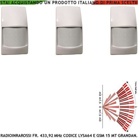 Sensore Magnetico Radio Fr. 433,92 MHz Rilevatore Sismico Regolabile Tre Pezzi Per Antifurto Ingresso NC e Contaimpulsi Per Switchallarm Codice SecurLysa Sydra Anticollisione Rileva Trapano e Scasso
