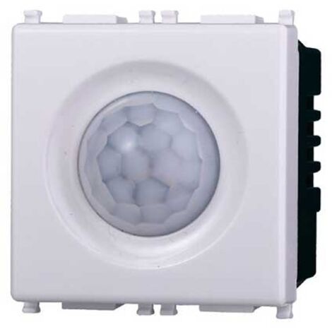 Sensore Movimento PIR Timer 2P 2M Colore BIANCO Compatibile Con Vimar Plana