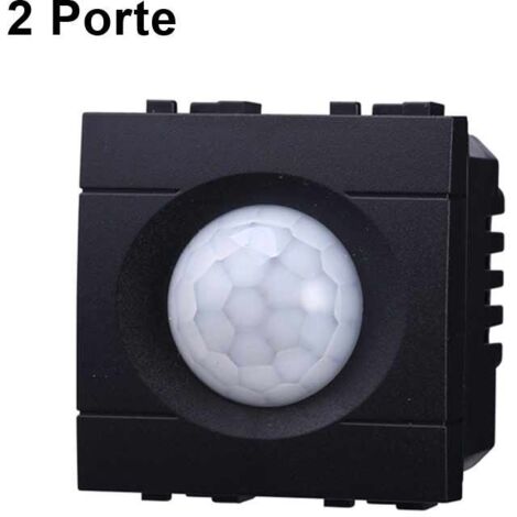 Sensore Movimento PIR Timer 2P 2M Colore Nero Compatibile Con Vimar Arke