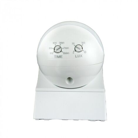 Sensore PIR crepuscolare orientabile IP44 400W bianco