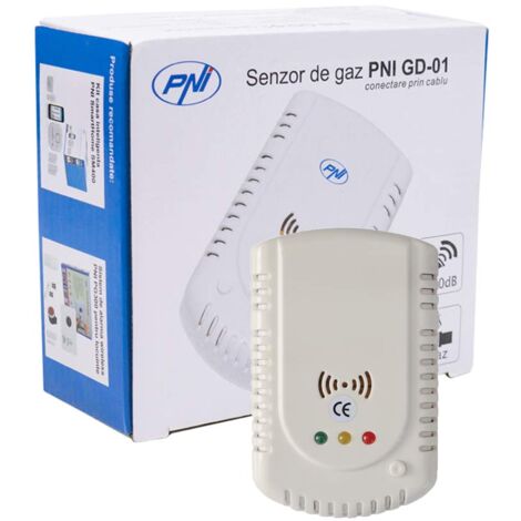 Sensore PNI GD-01, con segnalazione acustica e luminosa, compatibile con elettrovalvola PNI V-02