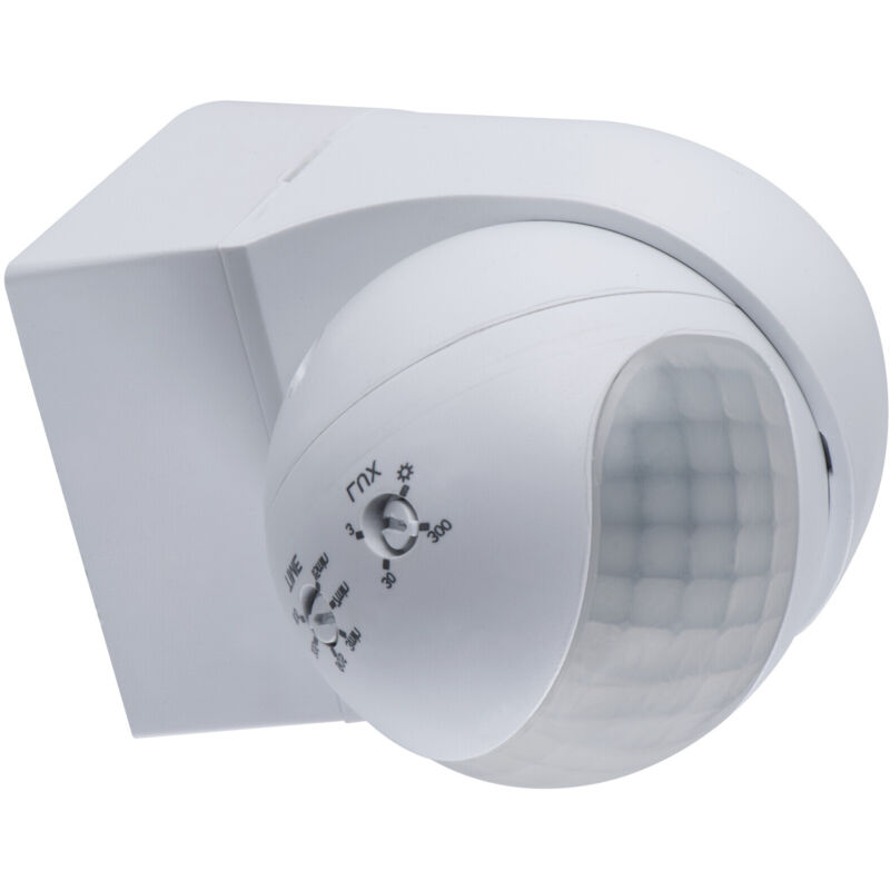 Oktaplex Bea Rilevatore Di Movimento Da Esterno IP65 Orientabile 180° Sensore Infrarosso 12m Portata 230V Bianco Con Sensore Crepuscolare - Foto 5