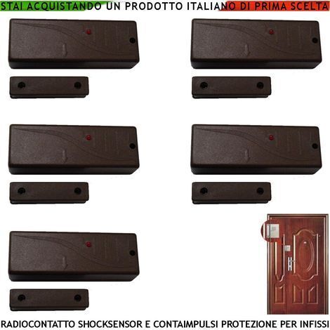 Sensore Scasso Sismico Radio Fr. 433,92 MHz Per Antifurto Contatto Magnetico Contaimpulsi Per Switchallarm Ingresso NC Rilevatori Remoti Furto Codice SecurLysa Anticollisione Rileva Trapano Apertura
