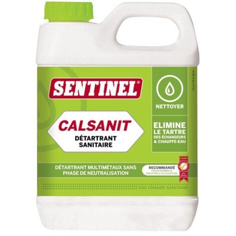 Sentinel – Détartrant CALSANIT 1 litre – Nettoyant double action sans phase de neutralisation – Compatible tous métaux – Efficace à basse température
