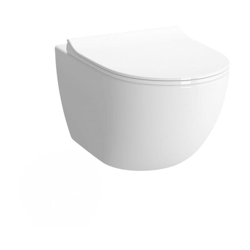 Sento Cuvette rim-ex (sans bride) et abattant ultra-fin avec frein de chute (7748B003-0075 + 120-003R009) - Vitra