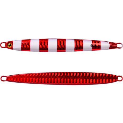 Señuelo de pez de plomo de placa de fundición larga de 6 uds., señuelo duro sumergido, cebo luminoso, simulación de equipo de pesca falso (color D (con luminoso) (10G)),GroupM ES