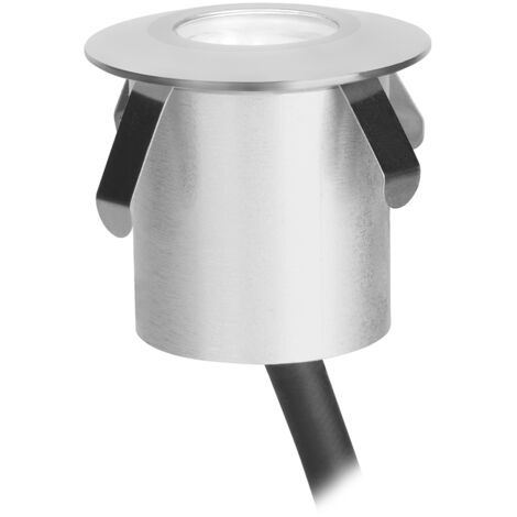 Senya Foco Empotrable de Suelo y Pared LED IP65 de 5,9cm de Diámetro. LED 1.7W Blanco Cálido 3000K. Foco Empotrable Exterior de Aluminio para Señalizar Caminos , Escaleras y Rodapiés