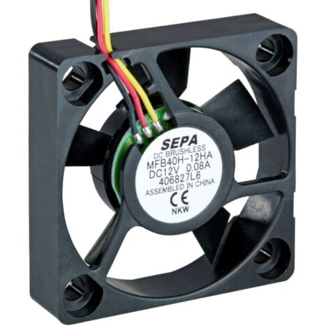 SEPA MFB40H12HA-001 Ventilateur axial 12 V/DC 13.92 m³/h (L x l x H) 40 x 40 x 10 mm A694443