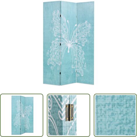 Separador de ambientes -  Biombo divisor plegable 120x170 cm mariposa azul