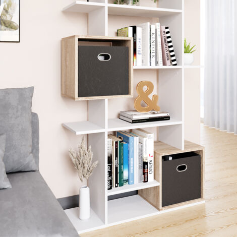 Separador de ambientes Cube, Blanco/Sonoma, 92 x 187.7 cm, Vicco