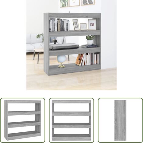Separador de ambientes -  Estantería/divisor espacios gris Sonoma 100x30x103 cm