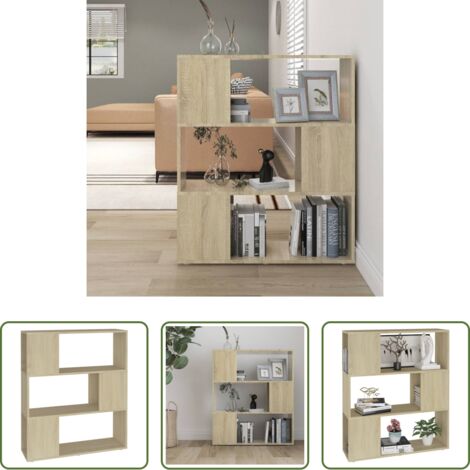 Separador de ambientes -  Librería separador madera contrachapada roble Sonoma 80x24x94cm