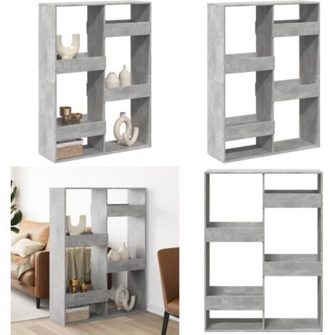 Separador de ambientes madera gris hormigón 100x33x135 cm - Estantería decorativa - Estantería de madera