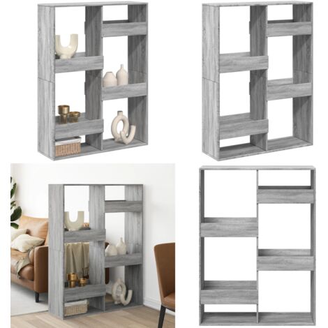 Separador de ambientes madera gris Sonoma 100x33x135 cm - Estantería decorativa - Estantería de madera