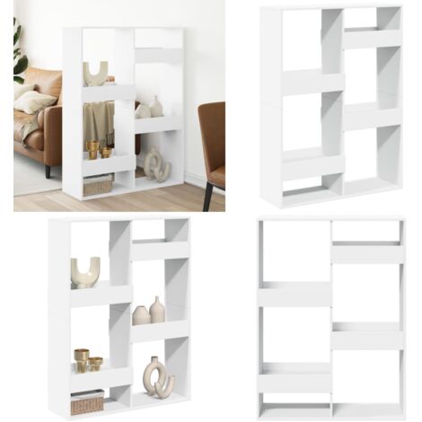 Separador de ambientes madera ingeniería blanco 100x33x135 cm - Estantería decorativa - Madera de ingeniería