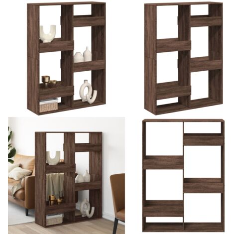 Separador de ambientes madera marrón roble 100x33x135 cm - Estantería decorativa - Estantería de madera