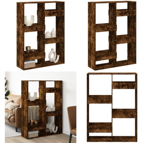 Separador de ambientes madera roble ahumado 100x33x135 cm - Estantería de madera - Estantería de oficina