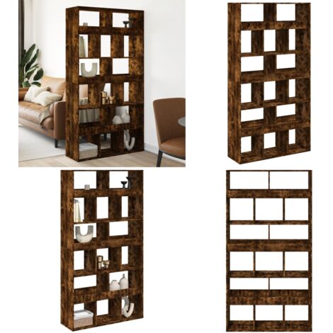 Separador de ambientes madera roble ahumado 100x33x187,5 cm - Estantería de madera - Estantería de oficina