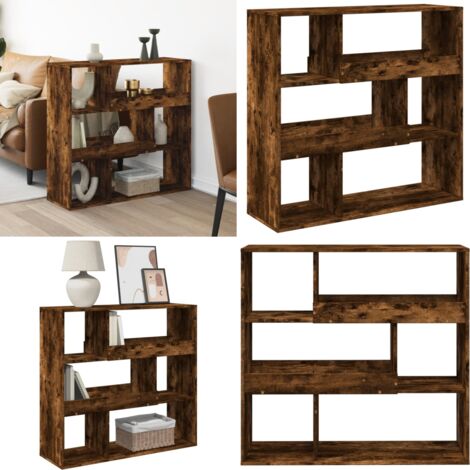 Separador de ambientes madera roble ahumado 100x33x94,5 cm - Estantería - Madera