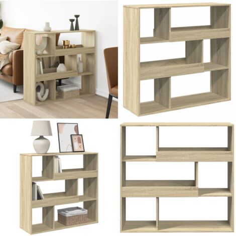 Separador de ambientes madera roble Sonoma 100x33x94,5 cm - Estantería decorativa - Madera de ingeniería