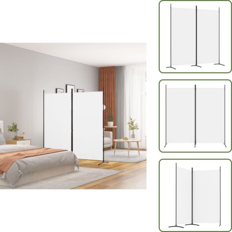 Separador de ambientes - vidaXL Biombo divisor de 2 paneles de tela blanco 175x180 cm - Biombo blanco