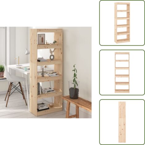 Separador de ambientes - vidaXL Estantería/divisor de espacios madera de pino 60x30x167,5 cm - Estantería decorativa