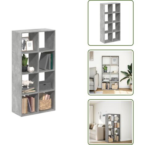 Separador de ambientes - vidaXL Librería divisora madera gris hormigón 69,5x29x137,5 cm - Estantería gris hormigón