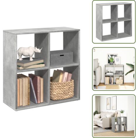 Separador de ambientes - vidaXL Librería divisora madera gris hormigón 69,5x29x69,5 cm - Estantería gris hormigón