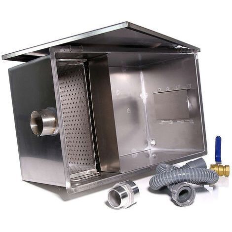 Separador de grasa Trampa de grasa Separador de aceite 40L de acero inoxidable Separador de aguas residuales separador de grasa