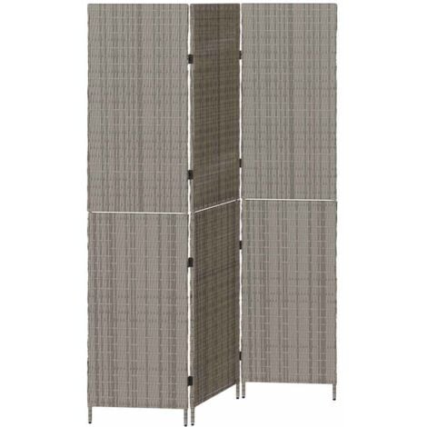 Separador de habitaciones Gris 147 x 180 cm ratán sintético vidaXL