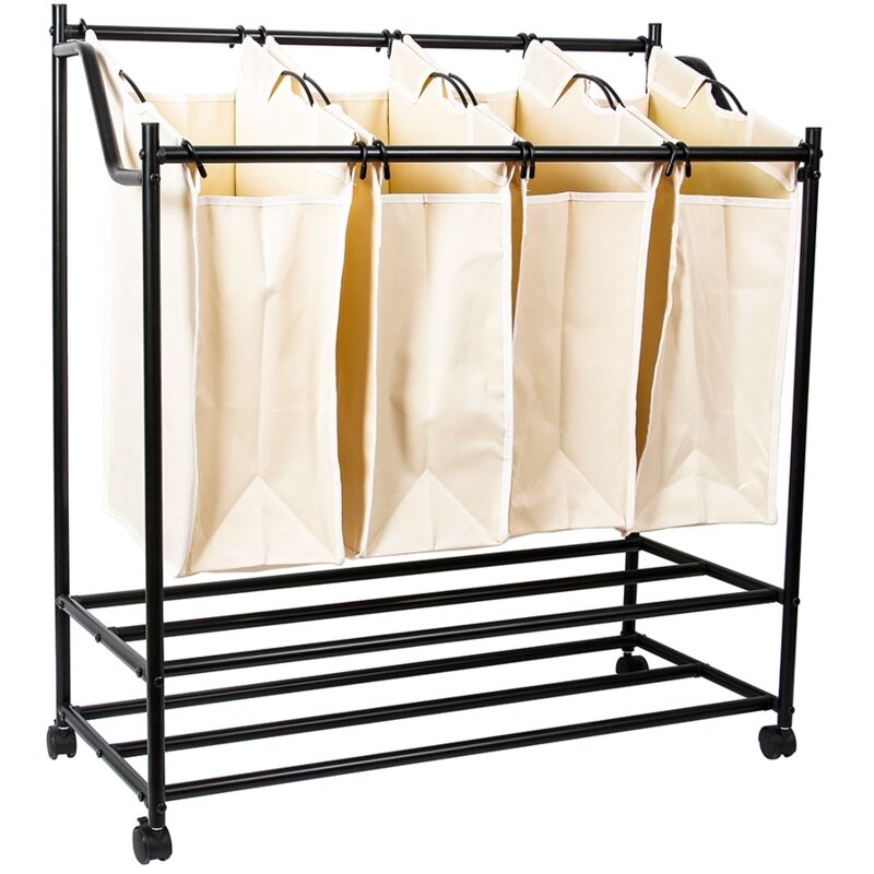 Separador de lavandería Cubo de lavandería Bolsa de lavandería Beige 4