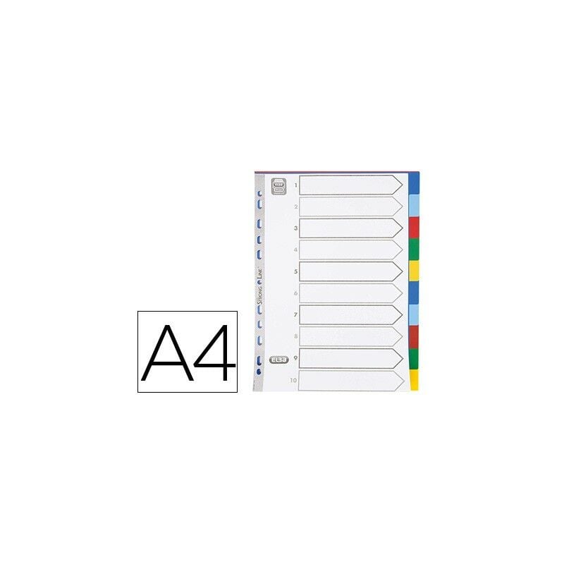 

Elba separadores plastico a4 120 micras 11 taladros 10 colores