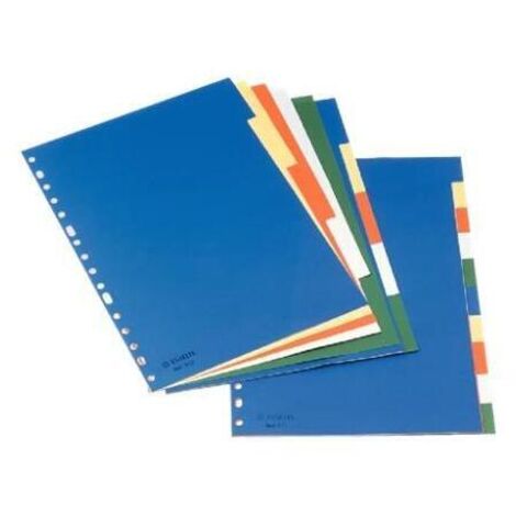 Separador esselte plastico juego de 5 separadores din a4 con 5 colores multitaladro