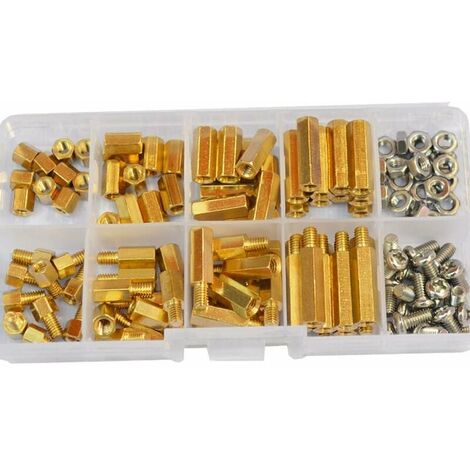 Separador hexagonal macho hembra de latón M3 de 120 Uds para placa base PCB,