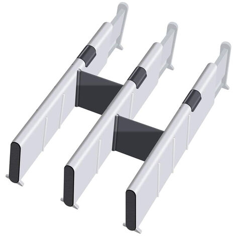 Separadores de cajones ajustables para cocina, aparador, dormitorio, paquete de 3 unidades,Blanco