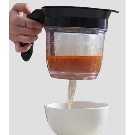 Séparateur de graisse de cuisine avec filtre à huile et vidange par le fond - Récipient pour sauce et bouillon