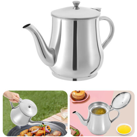 Séparateur de graisse métallique Séparateur d'huile de cuisson en acier inoxydable Argent Séparateur d'huile pour cuisiner