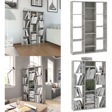 Séparateur de pièce/Bibliothèque Gris béton Bois d’ingénierie - Séparateur De Pièce - Bibliothèque - Rangement - Étagères - Mobilier - Home & Living