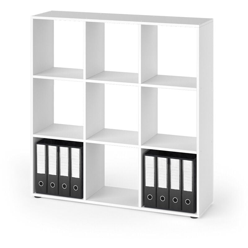 Meuble de rangement cube Nove, Blanc, 104 x 108 cm avec 2 boxes pliants Vicco