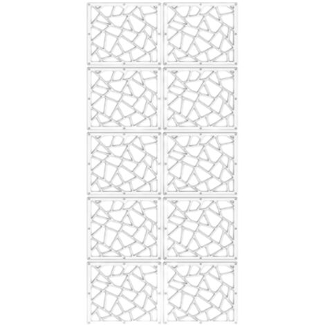 Séparateur De Pièce - PVC Écologique - 29 cm x 29 cm - Design Ajouré Moderne - Blanc - Lot De 12