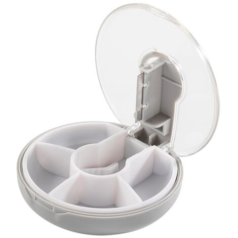 Séparateur de pilules Coupe-pilule rond en plastique Séparateur de pilules Coupe-pilule (Gris)