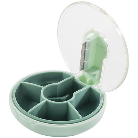 Séparateur de pilules Coupe-pilule rond en plastique Séparateur de pilules Coupe-pilule (vert herbe)