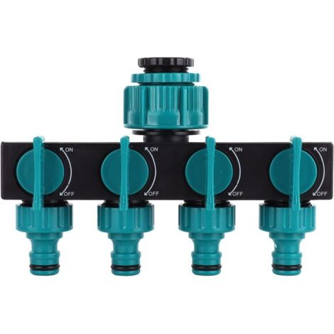 Separateur de Tuyau D'arrosage, Connecteurs de Tuyau de Robinet d'eau en Plastique 4 Voies Distributeurs Adaptateur de Robinet de Tuyau Reglable pour Outil D'irrigation Agricole de Jardin