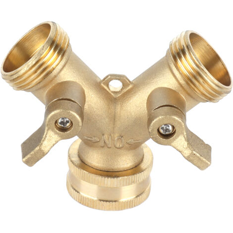 Séparateur de tuyau en laiton à 2 voies en forme de Y G3 / 4 avec robinet à boisseau sphérique pour serre de jardin